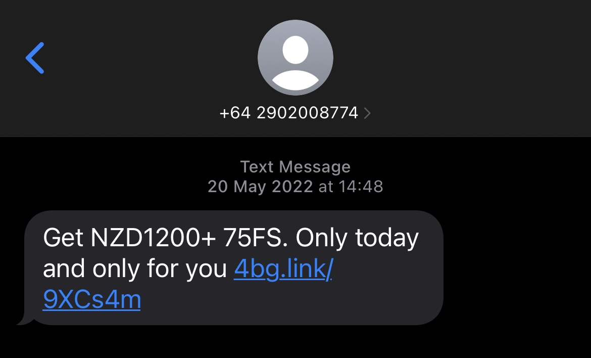 Phishing Text example local