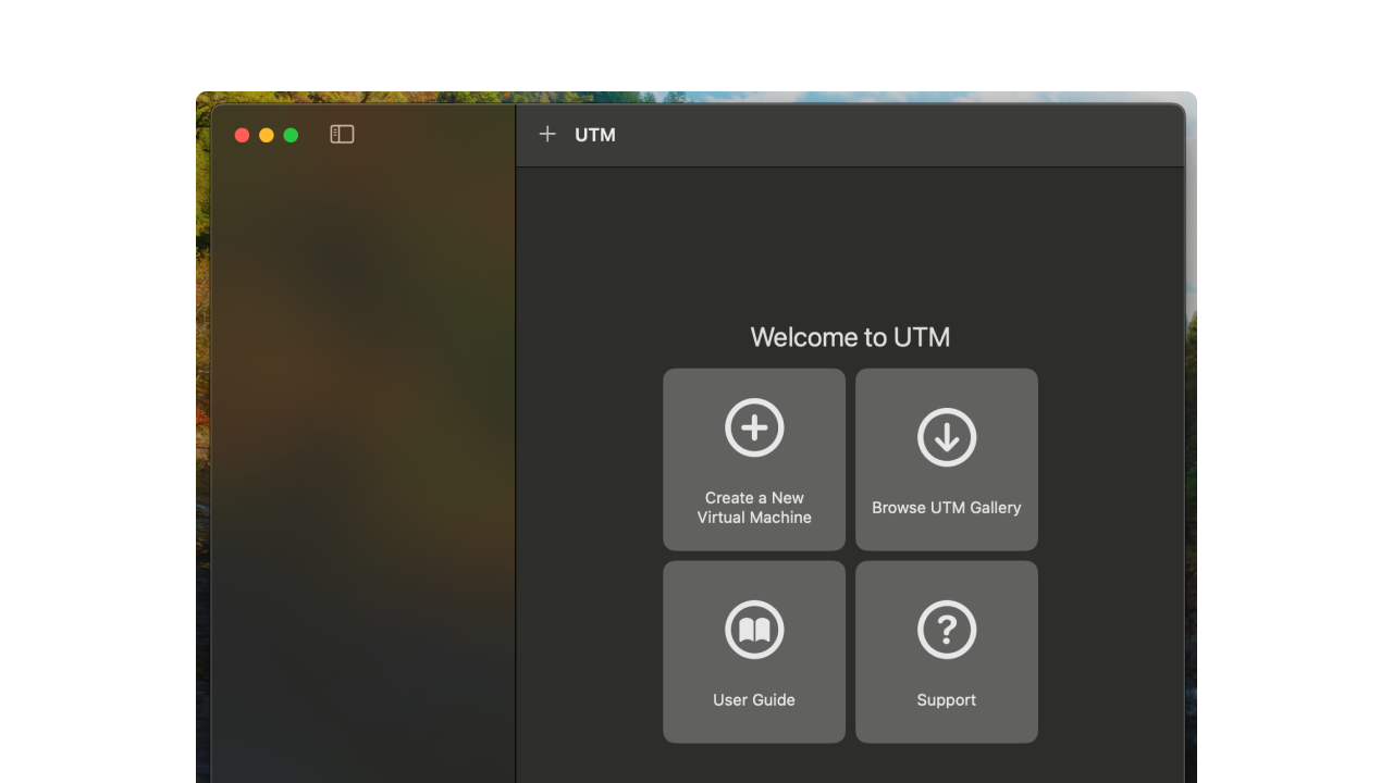 UTM Application Opening Screen